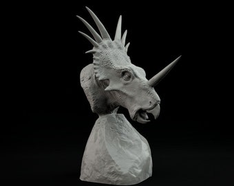 Styracosaurus Bust - Dino and Dog Miniatures