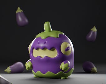 Brinjalsaur - UNPAINTED - Grumpii Art Toy