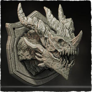 Tank Dragon (head trophy) - UNPAINTED - Evox Arts