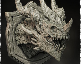 Tank Dragon (head trophy) - UNPAINTED - Evox Arts