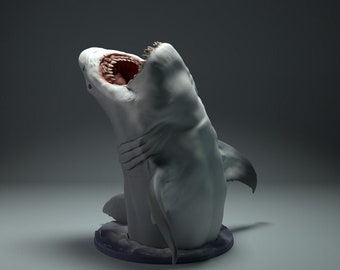 Great White Shark Breach - UNPAINTED - Animal Den Miniatures