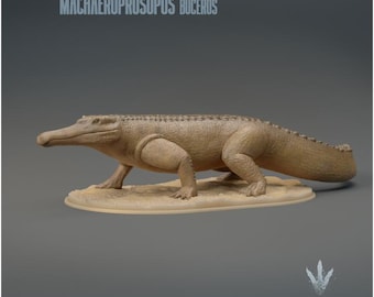 Machaeroprosopus buceros : The Dagger-faced Crocodile - UNPAINTED 3D Resin Figure - Miniature Museum