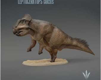 Leptoceratops gracilis : Bipedal Pose - UNPAINTED 3D Resin Figure - Miniature Museum