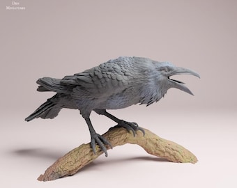 Cuervo - Figura de resina 3D sin pintar - Miniaturas para guaridas de animales
