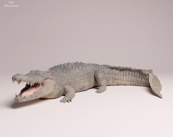 Saltwater Crocodile- UNPAINTED 3D Resin Figure - Animal Den Miniatures