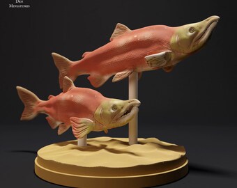 Sockeye Salmon - UNPAINTED - Animal Den Miniatures