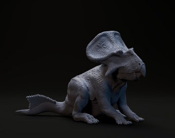 Protoceratops sitting - UNPAINTED - Dino and Dog Miniatures