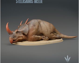 Stellasaurus ancellae: Durmiendo - Impresión 3D en resina SIN PINTAR - Museo de miniaturas