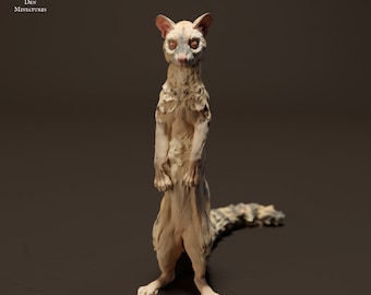 Common Genet Standing - UNPAINTED  - Animal Den Miniatures