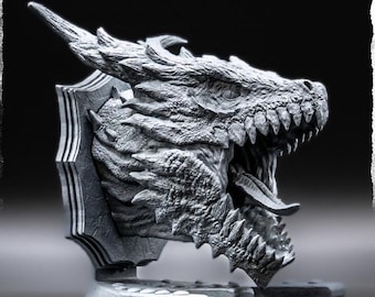 Emerald Dragon (head trophy) - UNPAINTED - Evox Arts