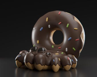 Spidonut  - UNPAINTED 3D Resin Figure - Grumpii Art Toy