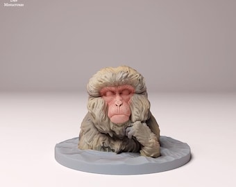 Japanese Macaque Bathing - UNPAINTED - Animal Den Miniatures