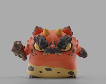 Akaonii Neko - Figura de resina 3D SIN PINTAR - Grumpii Art Toy