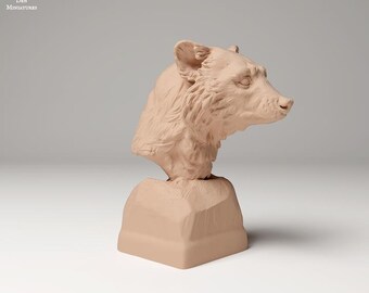 Common Raccoon Bust - UNPAINTED - Animal Den Miniatures