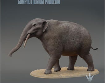 Gomphotherium productum : The Nail Beast  - UNPAINTED 3D Figurine - Miniature Museum
