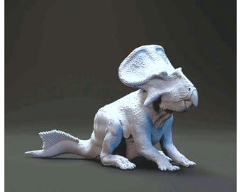 Protoceratops sitting - UNPAINTED - Dino and Dog Miniatures