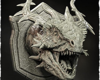 Asian Dragon (head trophy) - UNPAINTED - Evox Arts