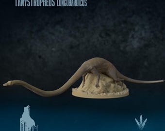 Tanystropheus longobardicus: Climbing on a Rock - UNPAINTED - Miniature Museum