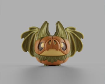 PumpkiiBat - UNPAINTED 3D Resin Figure - Grumpii Art Toy