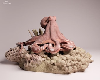 Day Octopus - UNPAINTED 3D Resin Figure - Animal Den Miniatures