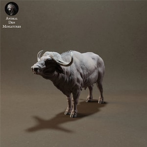 Cape Buffalo - UNPAINTED 3D Resin Figure - Animal Den Miniatures