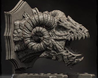 Icelandic Dragon (head trophy) - UNPAINTED - Evox Arts