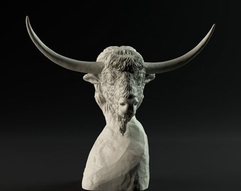 Bison Latifrons Bust - Dino and Dog Miniatures
