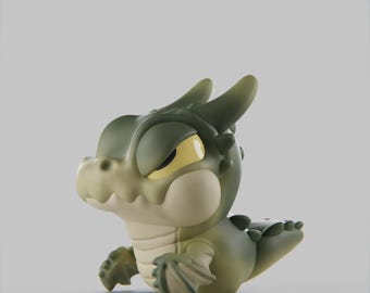 Croko - UNPAINTED 3D Resin Figure - Grumpii Art Toy