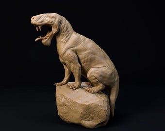 Inostrancevia Latifrons yawning - UNPAINTED - Dino and Dog Miniatures