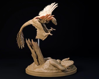 Microraptor hunting - UNPAINTED 3D Resin Figure - Dino and Dog Miniatures