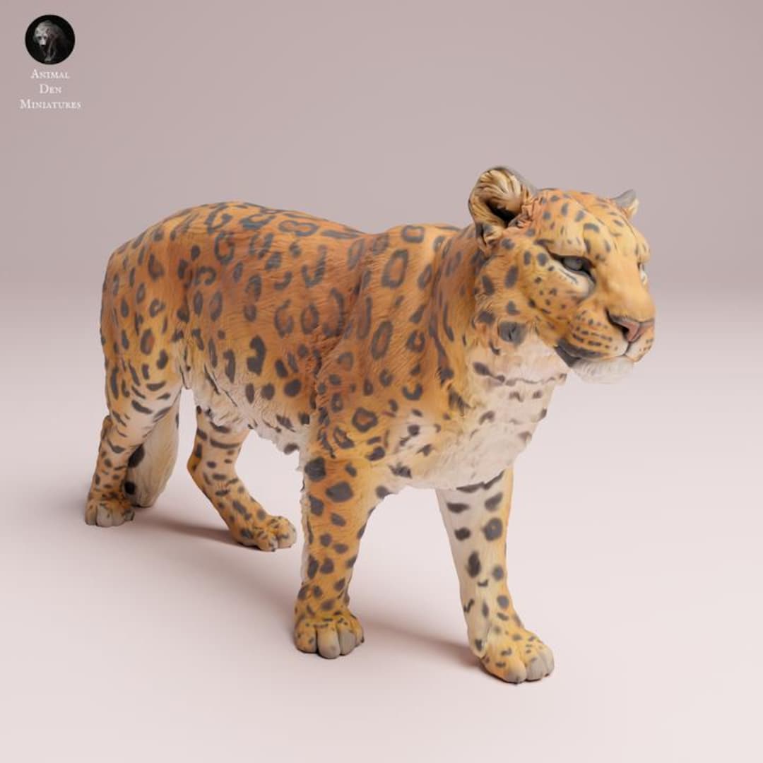 アムールヒョウ - 未塗装3D樹脂フィギュア - アニマルデンミニチュア