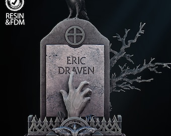 Crow Tomb Bust - UNPAINTED FAN ART - Wicked 3D Models