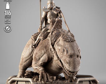 Sand Trooper in Dewback Sculpture - UNPAINTED FAN ART - Star Wars 3D Models