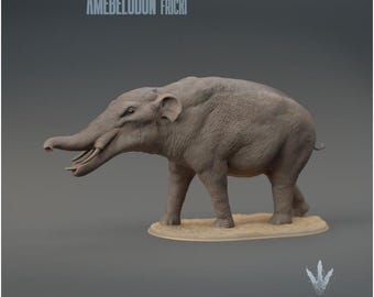Amebelodon fricki : The Shovel-Tusk - UNPAINTED 3D Resin Figure - Miniature Museum