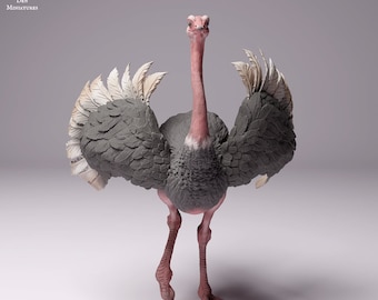 North African Ostrich Male - UNPAINTED - Animal Den Miniatures