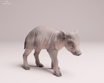 North Sulawesi Babirusa piglet - UNPAINTED 3D Resin Print - Animal Den Miniatures