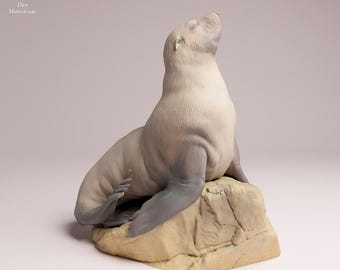 Cape Fur Seal female - UNPAINTED 3D Resin Figure - Animal Den Miniatures