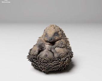 European Hedgehog Curled Up - UNPAINTED - Animal Den Miniatures