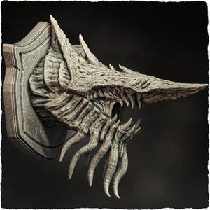 Cave Dragon (head trophy) - UNPAINTED - Evox Arts