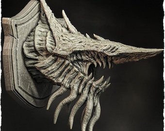 Cave Dragon (head trophy) - UNPAINTED - Evox Arts
