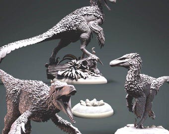 Utahraptor Feathered - Primitive War - UNPAINTED - Clynche Art