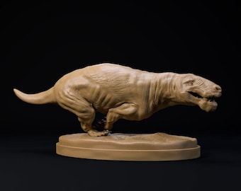 Inostrancevia Latifrons chasing - UNPAINTED - Dino and Dog Miniatures