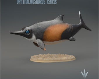 Ophthalmosaurus icenicus : The Eye Lizard - UNPAINTED 3D Resin Figure - Miniature Museum