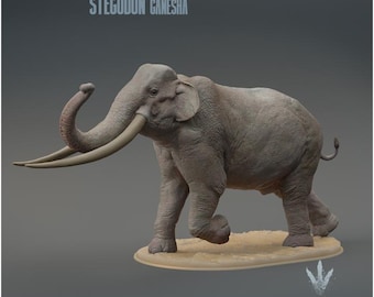 Stegodon ganesha : Walking  - UNPAINTED 3D Figurine - Miniature Museum