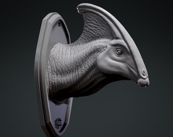 Parasaurolophus Hunting Trophy - UNPAINTED - Clynche Art