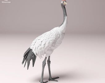 Red-Crowned Crane - UNPAINTED - Animal Den Miniatures