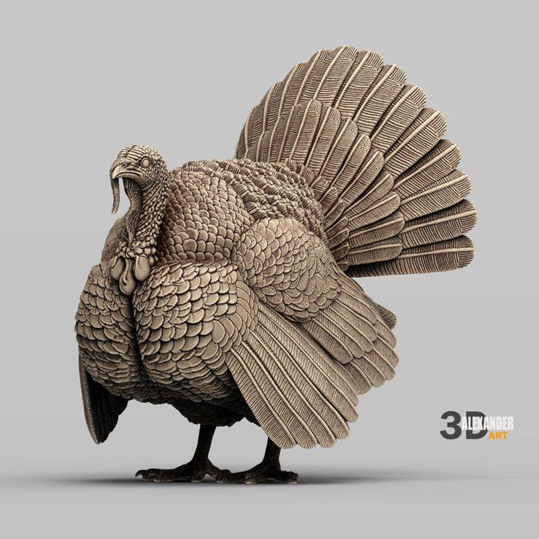 Turkey Object Turkey - UNPAINTED 3D Figure - Alexander3dart - Etsy