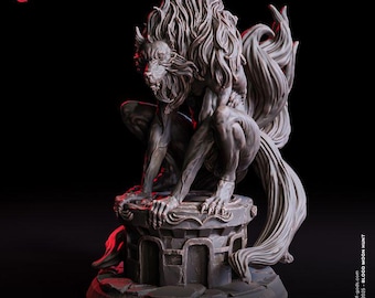 Nine-Tailed Wolf - UNPAINTED 3D Figure - Flesh of Gods
