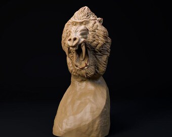 Mandrill Bust  - Dino and Dog Miniatures
