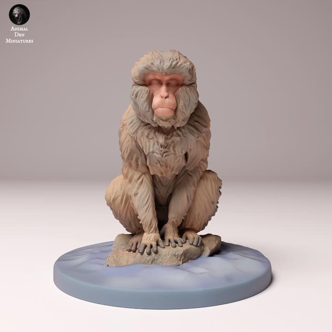 Japanese Macaque Sitting - UNPAINTED - Animal Den Miniatures - Etsy